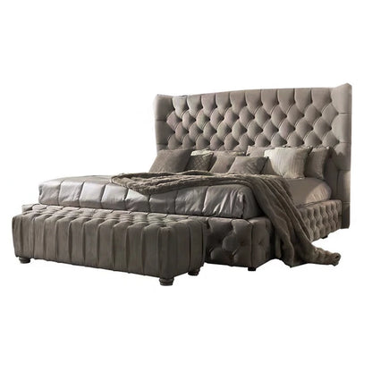 Tufted fabric Upholstered Italy luxury bed design furniture bedroom set king size bed frame