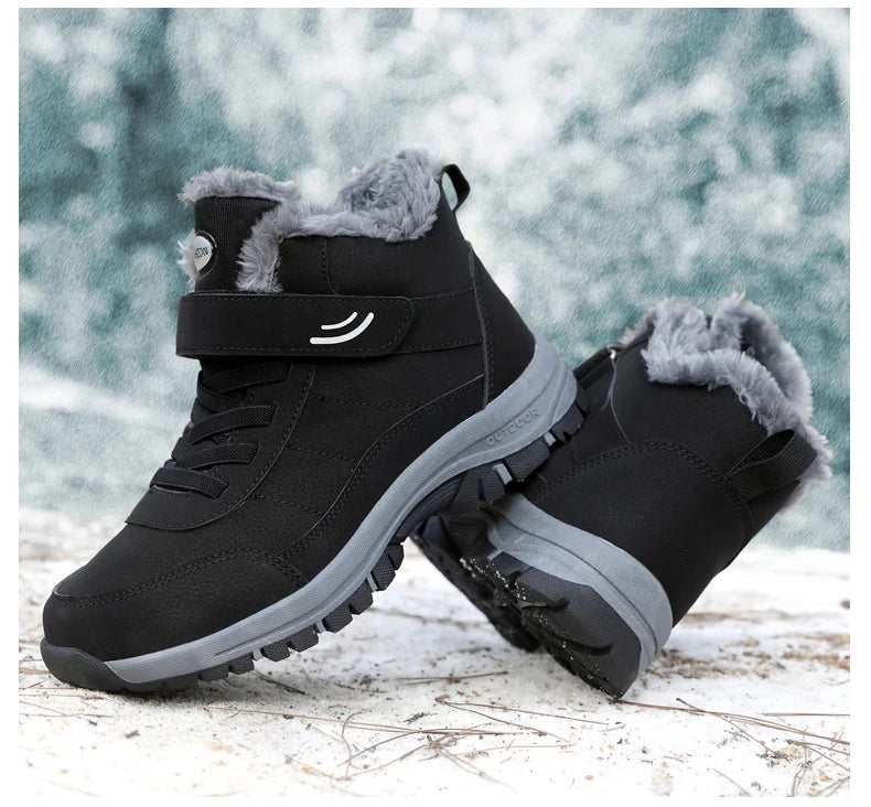 Winter Women Snow Boots Warm Plus Velvet Men Cotton Shoes Windproof Women's Boots Comfortable Casual Shoes Non-slip Hiking Boots