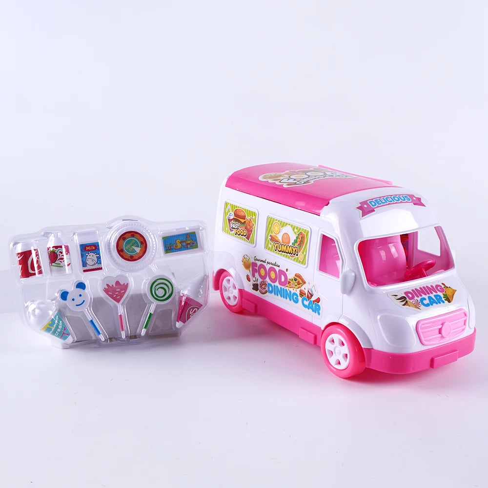 1:12 Dollhouse Ice Cream Truck Baby Bed Simulation Miniature Scene Display Dessert Car Bunk Bed Bathroom Kitchen Toy For Girl