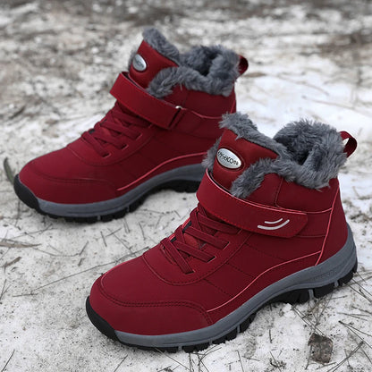 Winter Women Snow Boots Warm Plus Velvet Men Cotton Shoes Windproof Women's Boots Comfortable Casual Shoes Non-slip Hiking Boots