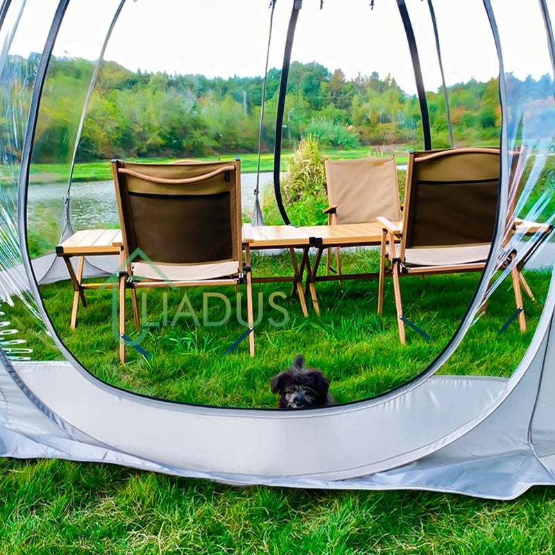 Transparent Dome Tent Camping Tent Outdoor Waterproof 4-8 Person Transparent Mushroom Tent For Wild Trips Hiking SurvivalOutdoor