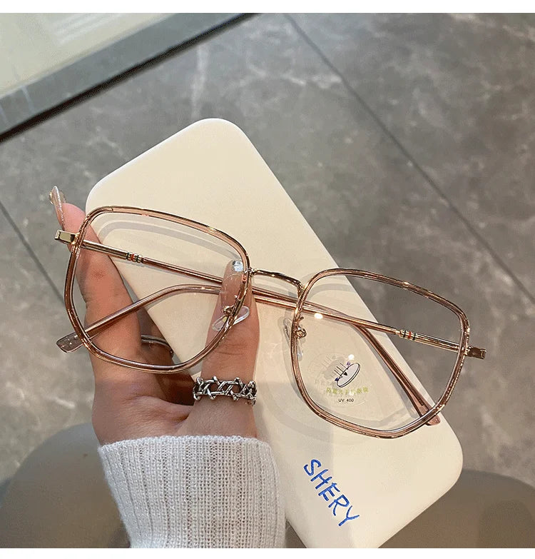 Transparent Computer Glasses Frame Women Men Anti Blue Light polygon Eyewear Blocking Glasses Optical Spectacle Eyeglass