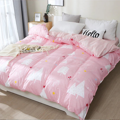 YanYangTian Bed Linen Bedding set Washed Cotton Four-Piece Bed Sheets Set Comfort Sets Solid Christmas Couple Bed Quilt Cover