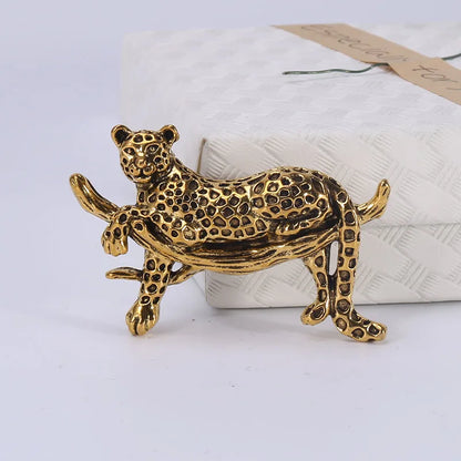 Women's Rhinestone Leopard Brooches Unisex Animal Pins 4-Color Office Party Casual Accessories Gifts