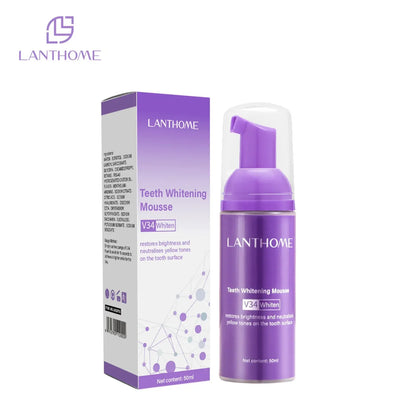 V34 30ml Purple Whitening Toothpaste Remove Stains Reduce Yellowing Care For Teeth Gums Fresh Breath Brightening Teeth New