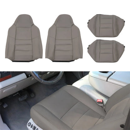 Tan and Grey PU Car Seat Covers For Ford F250 F350 Seat Covers Waterproof and Scratch-resistant,