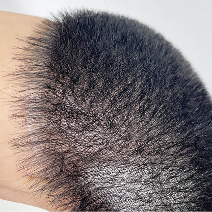 15*20cm 100% Human Hair Buzz Cut Toupee for Men Ultra Thin Breathable PU Transparent Full Biological Scalp Prosthesis Toupee