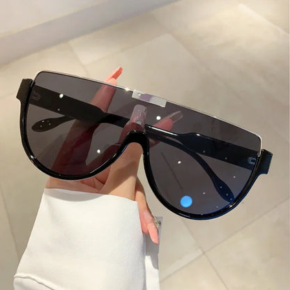 Vintage Semi-round Sunglasses Women Fashion Monoblock Outdoor Goggle Shades Trending 2023 New Design UV400 Eyewear