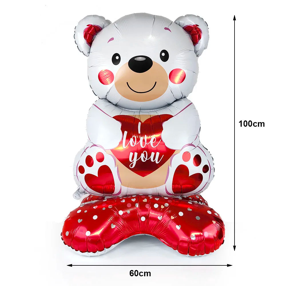 Valentine's Day Birthday Party Balloon Huge Love Heart Bear Shape Balloon Teddy Balloon for Wedding Baby Shower Valentine's Day