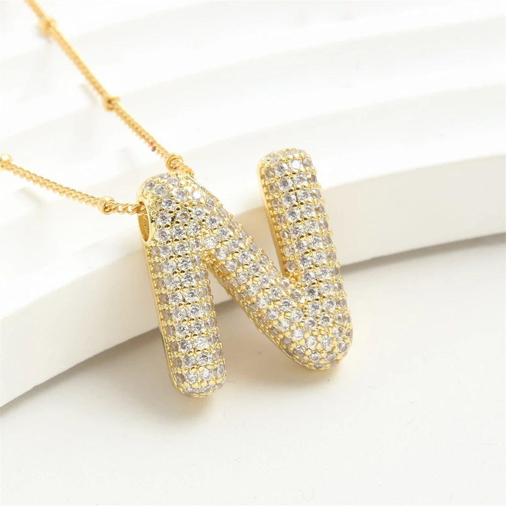 Vintage Stainless Steel Golden letter pendant A-Z Alphabet Initial Necklace for Women  Box Chain Collar Jewelry Gift