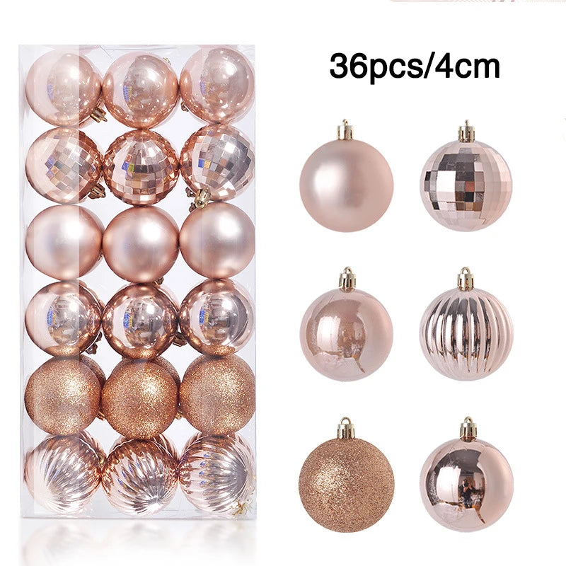 1Box 24/36pcs Christmas Ball Christmas Tree Ornament Hanging Pendent Xmas Decoration 2023 Christmas Ornaments Navidad Gifts 2024