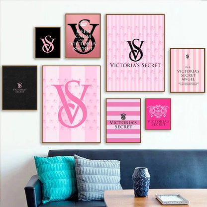 1PC Pink Poster Waterproof HD Sticker V-VictoriaS Fashion S-Secret Bedroom Entrance Home Living Room Bar Wall Decoration - MAGUSTA BEAUTY