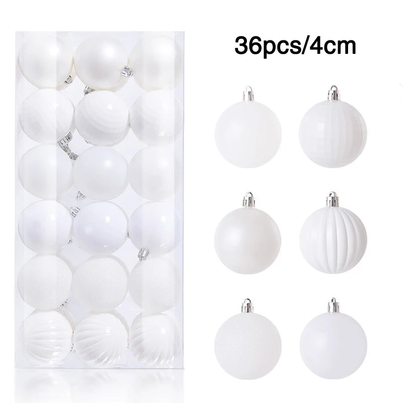 1Box 24/36pcs Christmas Ball Christmas Tree Ornament Hanging Pendent Xmas Decoration 2023 Christmas Ornaments Navidad Gifts 2024