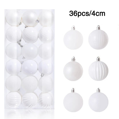 1Box 24/36pcs Christmas Ball Christmas Tree Ornament Hanging Pendent Xmas Decoration 2023 Christmas Ornaments Navidad Gifts 2024