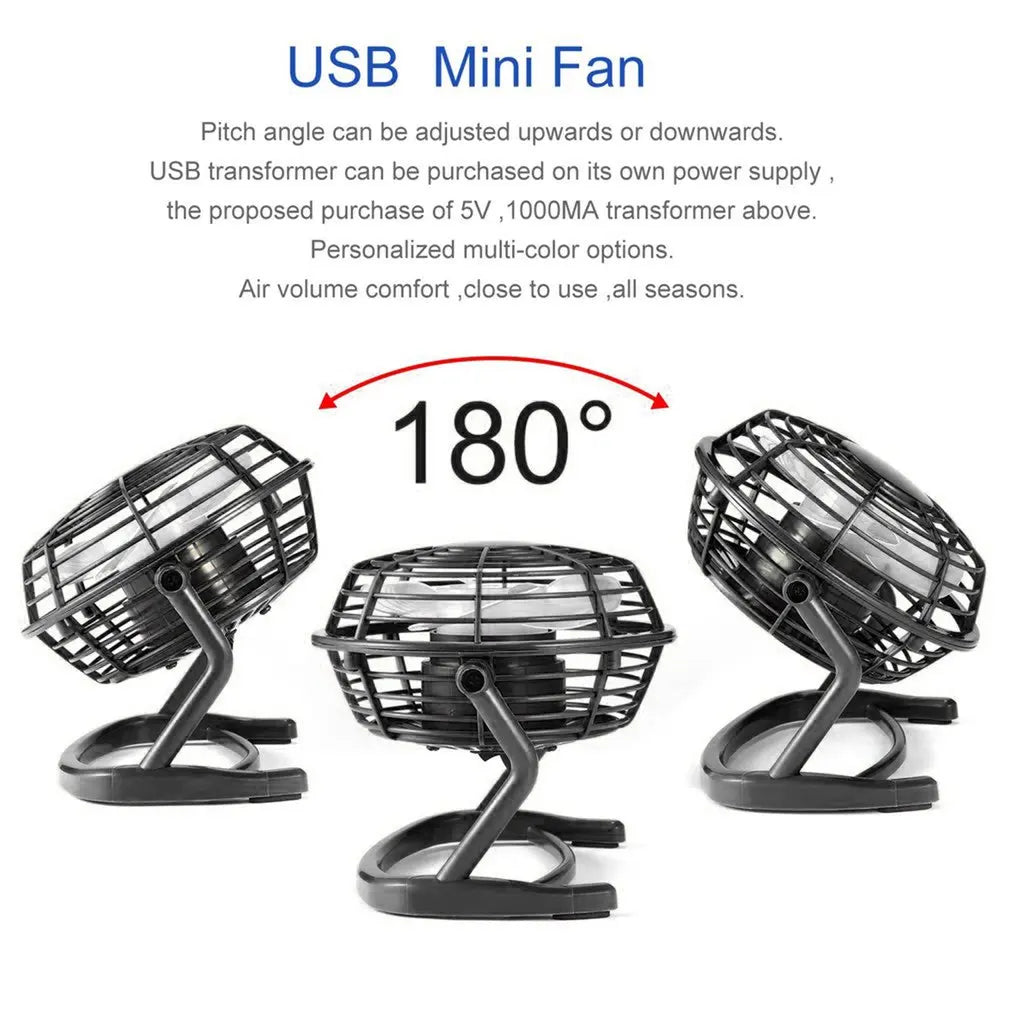 USB Silent Fan Desk Cooler for Laptop Notebook Desktop PC Ofiice Summer Cooling Fan 4 Blades Rotatable USB Mini Fans Socket