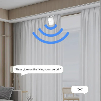 Tuya Curtain Motor For Roman T U Track WIFI Tuya Automatic Open Smart Electric Curtain Robot APP Voice Control Alexa Google Home