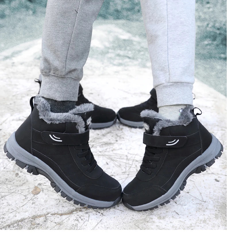 Winter Women Snow Boots Warm Plus Velvet Men Cotton Shoes Windproof Women's Boots Comfortable Casual Shoes Non-slip Hiking Boots