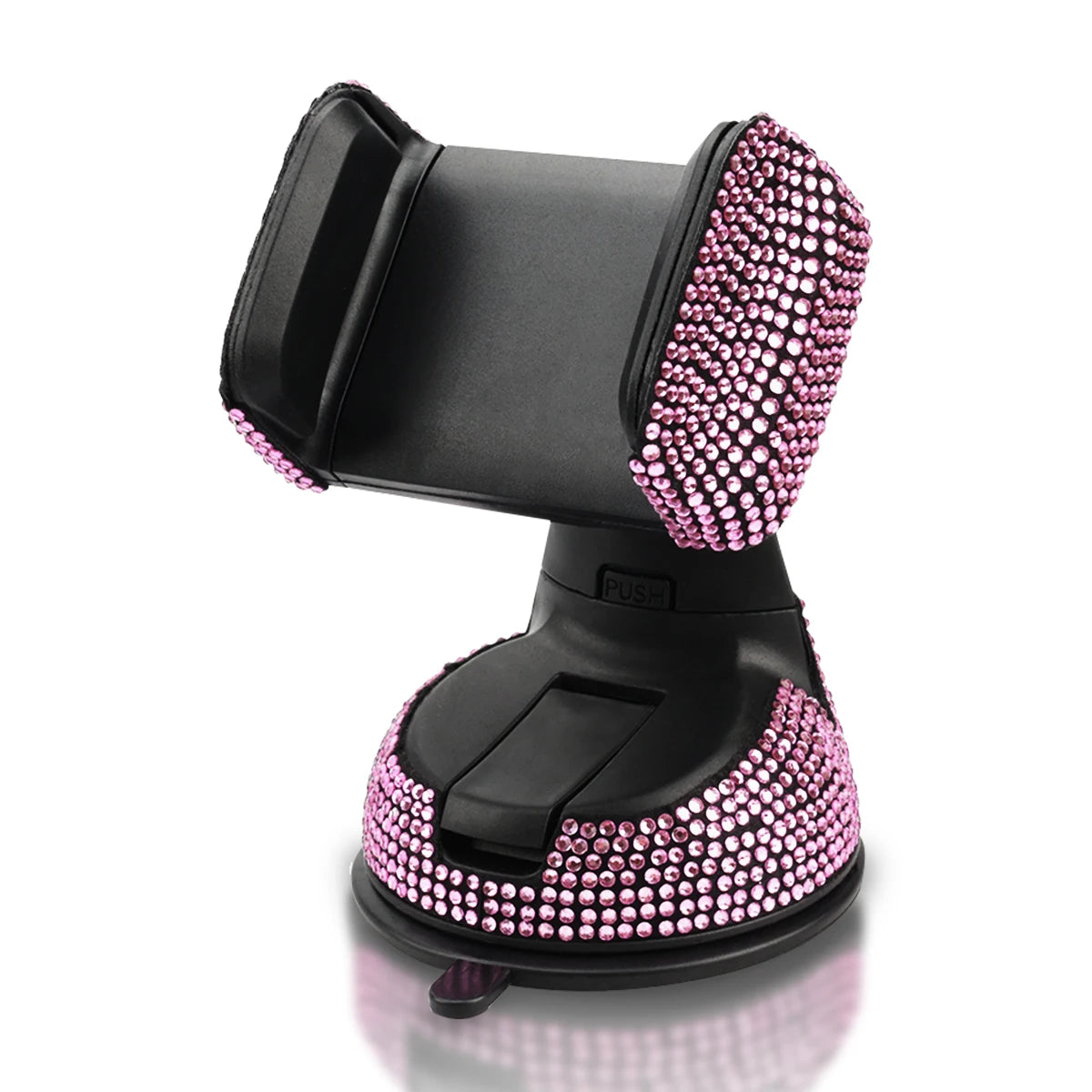 1pc Rhinestone Decor Car Phone Holder Durable Stylish Construction for Safe Driving 360° Rotation & Dashboard Suction Cup Mount!