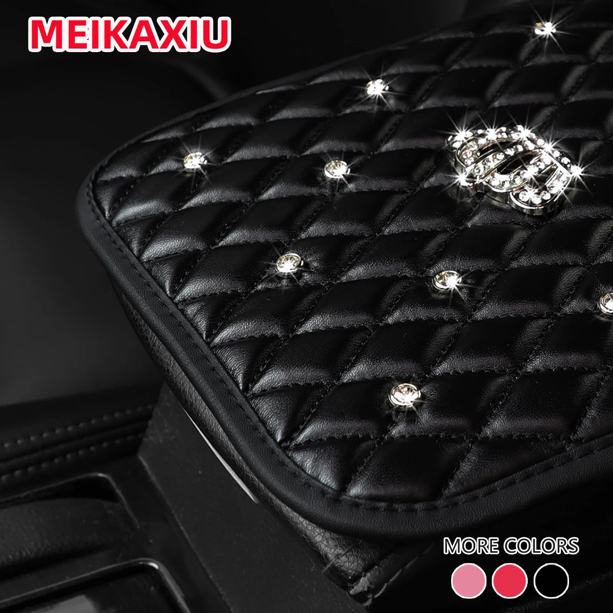 1 PU soft Comfort diamond-encrusted Crown Car armrest cushion Car accessories interior for both men and women