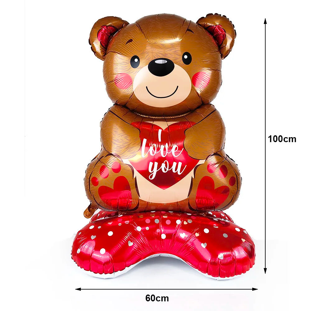 Valentine's Day Birthday Party Balloon Huge Love Heart Bear Shape Balloon Teddy Balloon for Wedding Baby Shower Valentine's Day