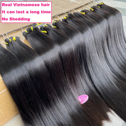 Yiwigs 15A Bone Straight Double Drawn 100% Human Hair Bundles 10-30 inches Unprocessed Raw Hair Weave Extensions For Women