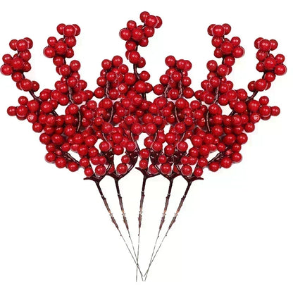 1-10pcs Christmas Simulation Berry 14 Berries  Artificial Flower Fruit Cherry Plants Home Christmas Party Decoration DIY Gift