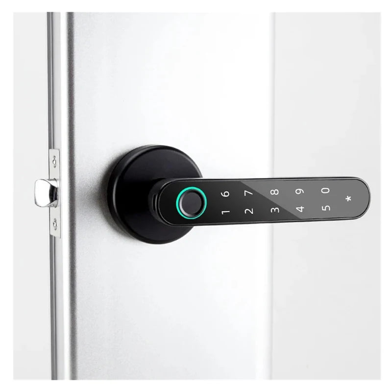 Tuya Biometric Fingerprint Smart Door Lock Electronic Digital Lock Password Fingerprint Keyless Security Door Handle Home