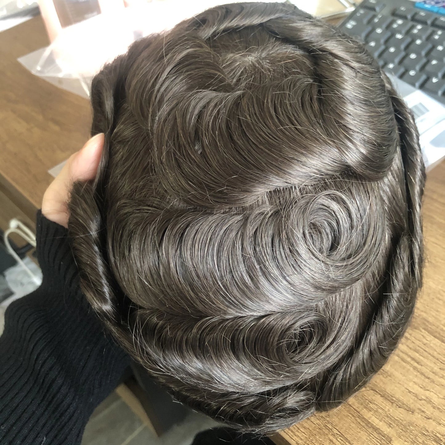 100% Human Hair Men Toupee Natural Hairline Full Skin Pu Base Durable Thin 0.1mm Male Wigs Replacement Unit Capillary Prosthesis