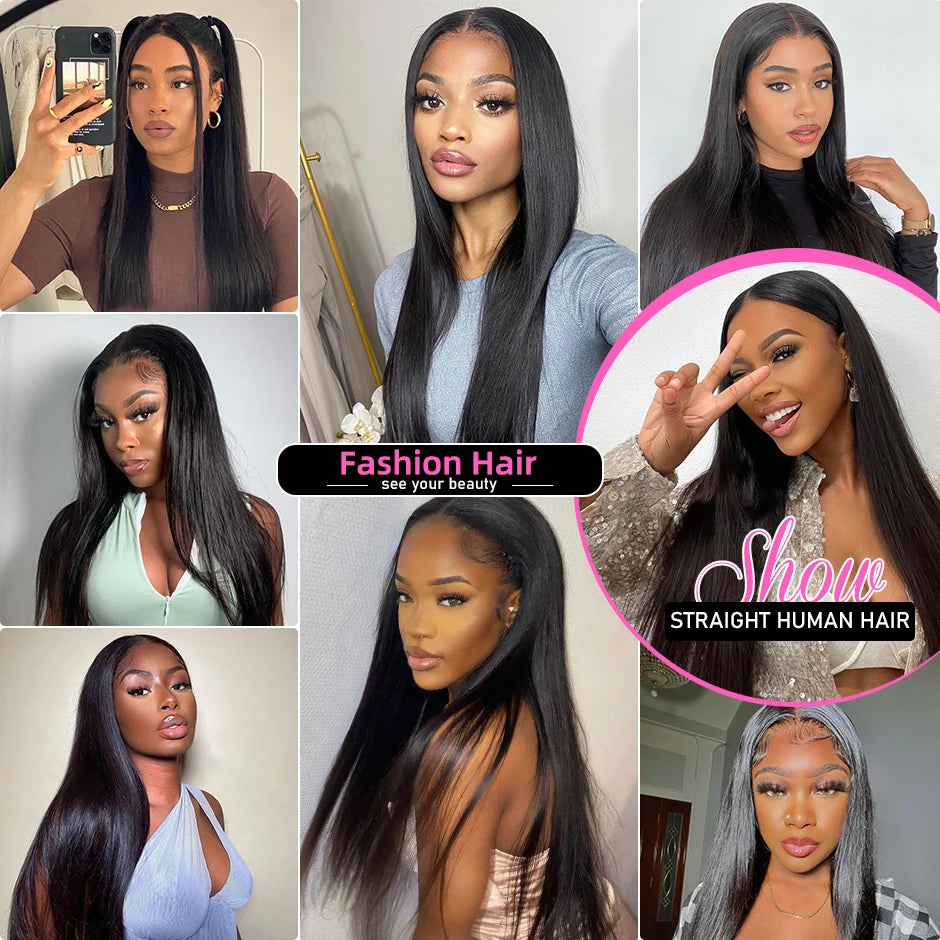 Yawawe hair 6X4 glueless wig human hair ready to wear wigs for women straight Lace Frontal Wig PreCut PrePlucked ready to go wig