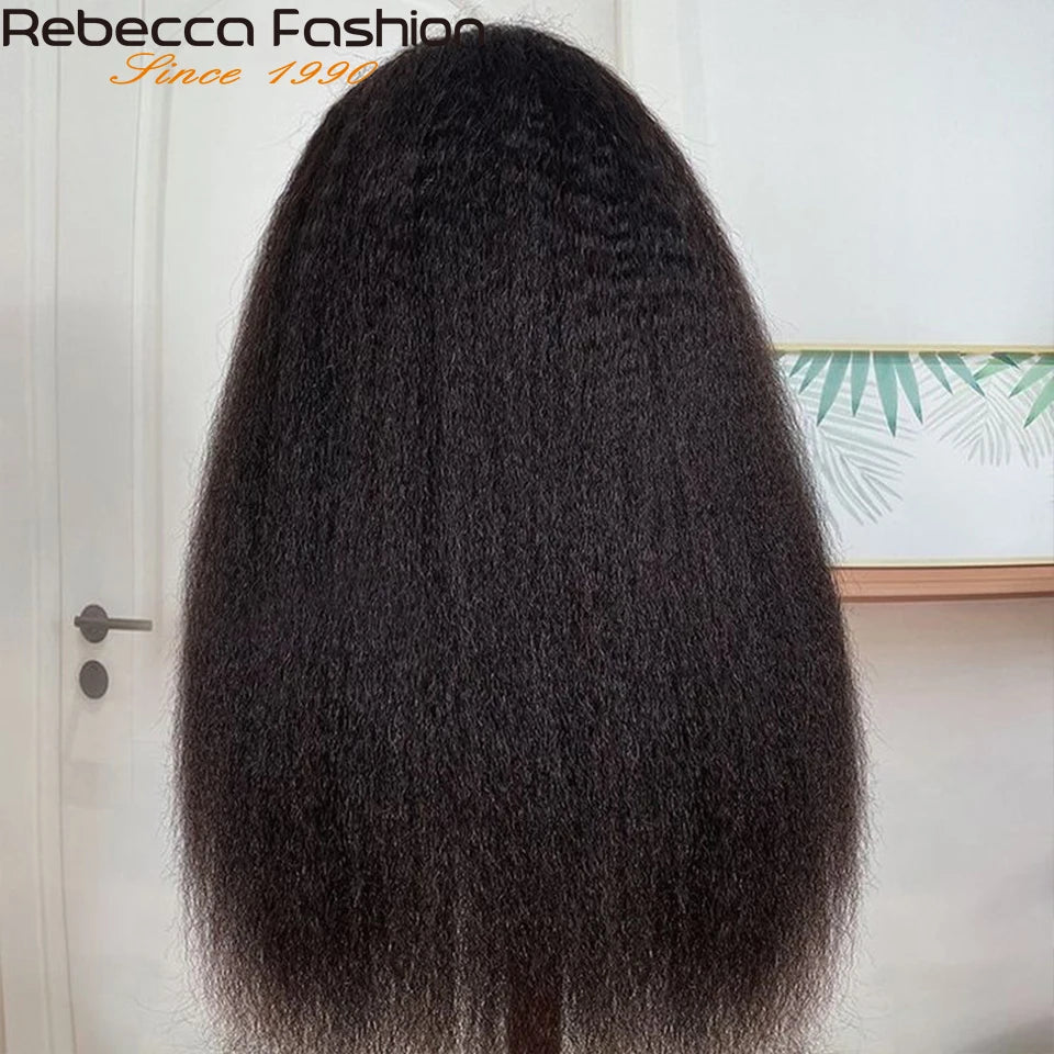 Yaki Straight U Part Wigs for Black Women Kinky Straight U Part Wig Human Hair Short Black Brown U Part Wig Kinky Straight Clip