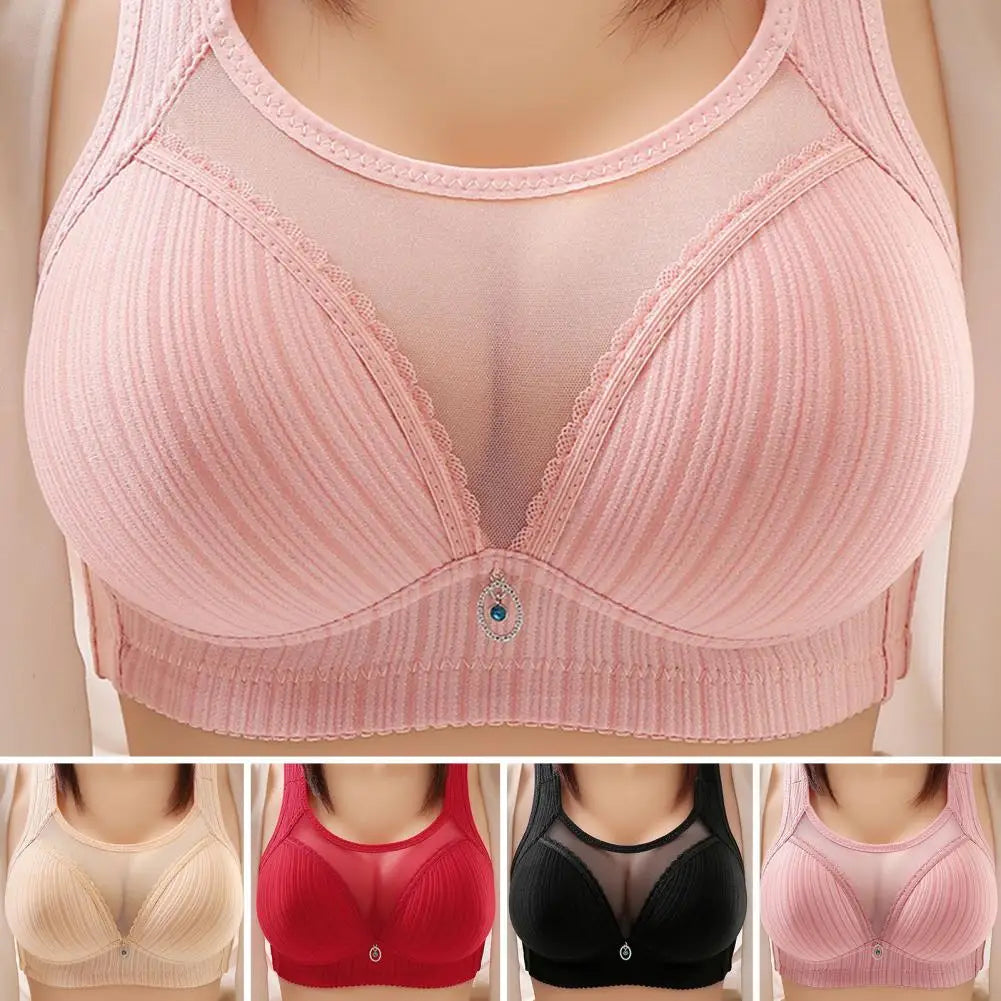 Women Wireless Free Bra Comfortable Non-slip Push-up Sports Bra with Wide Shoulder Straps Chest Pad for Women Breathable