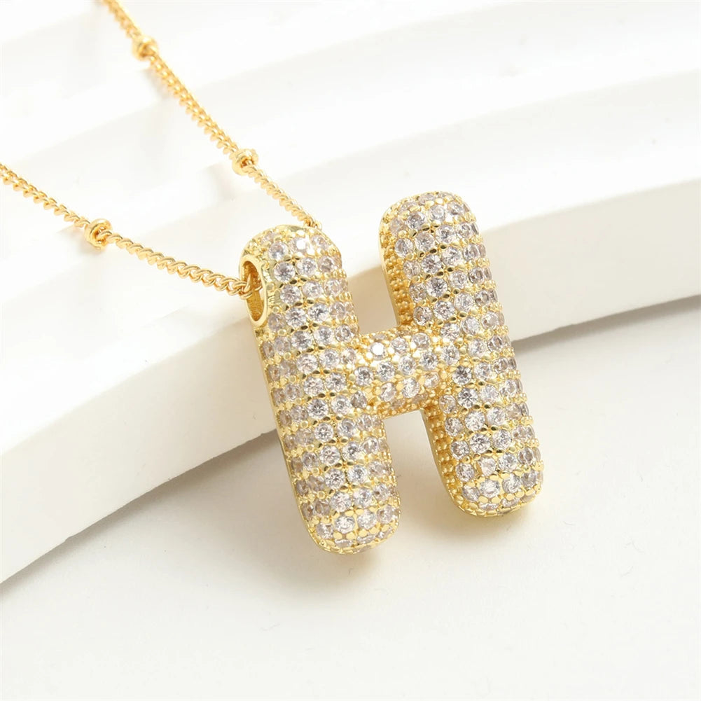 Vintage Stainless Steel Golden letter pendant A-Z Alphabet Initial Necklace for Women  Box Chain Collar Jewelry Gift