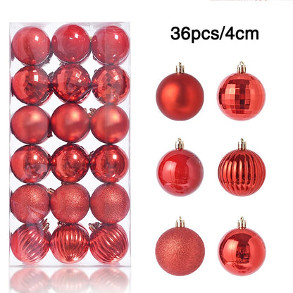 1Box 24/36pcs Christmas Ball Christmas Tree Ornament Hanging Pendent Xmas Decoration 2023 Christmas Ornaments Navidad Gifts 2024