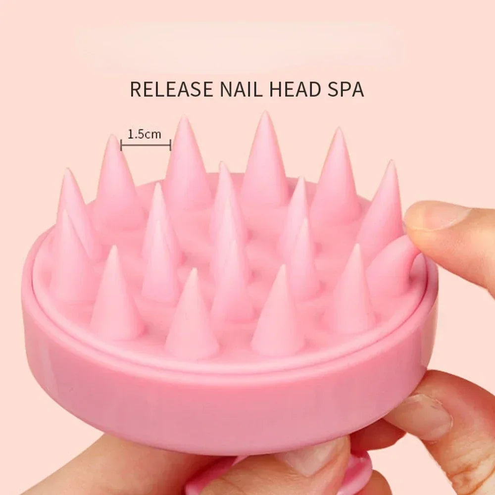 1pc Silicone Shampoo Brush Head Scalp Massage Comb Hair Washing Comb Bath Shower Body Massage Brush Salon Hairdressing Tools