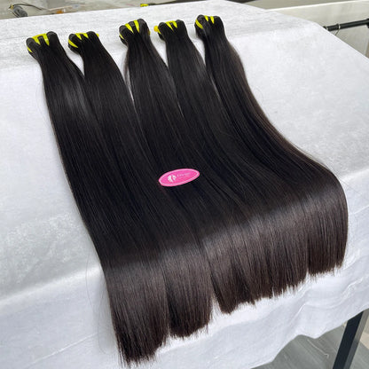 Yiwigs 15A Bone Straight Double Drawn 100% Human Hair Bundles 10-30 inches Unprocessed Raw Hair Weave Extensions For Women