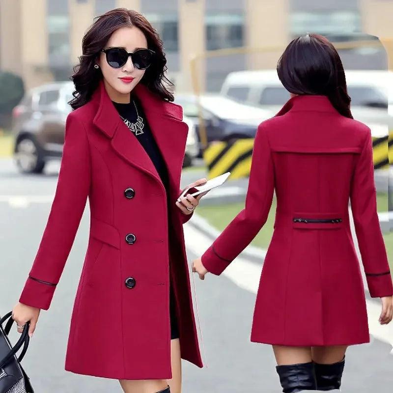 Woman Autumn Winter Jacket 2024 Wool Coats For Women Overcoat Double-breasted Woolen Jackets For Women Outerwear - MAGUSTA BEAUTY