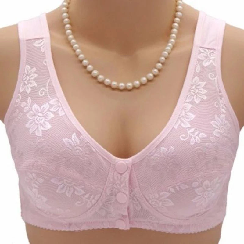 Women Front Button Bra Large Size Brassiere Mother's Cotton Wireless Bras Anti-sagging Gathered Underwear бюстгальтер женский