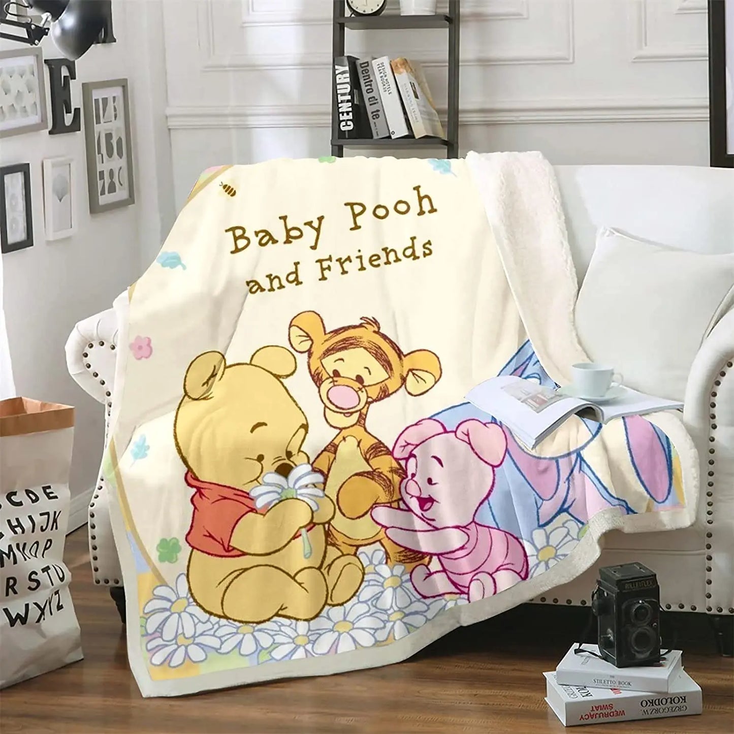 Winnie The Pooh Anime Blanket Furry 100% Polyester Printed Winter Bed Fleece Blankets Baby Plush And Throws