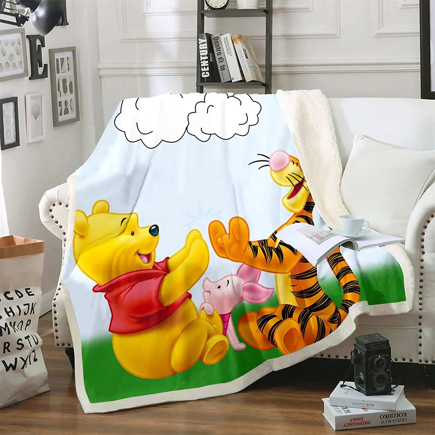 Winnie The Pooh Anime Blanket Furry 100% Polyester Printed Winter Bed Fleece Blankets Baby Plush And Throws