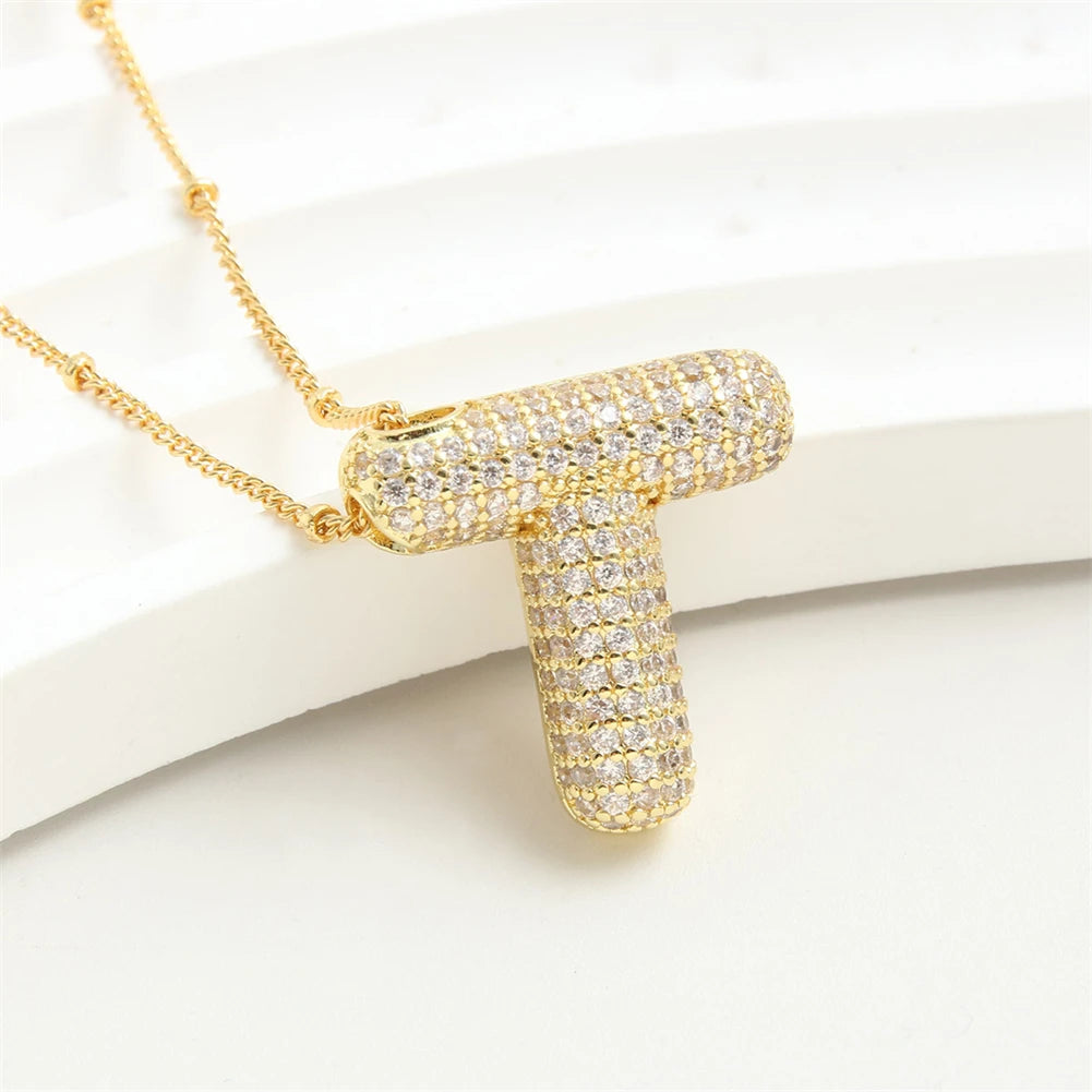 Vintage Stainless Steel Golden letter pendant A-Z Alphabet Initial Necklace for Women  Box Chain Collar Jewelry Gift