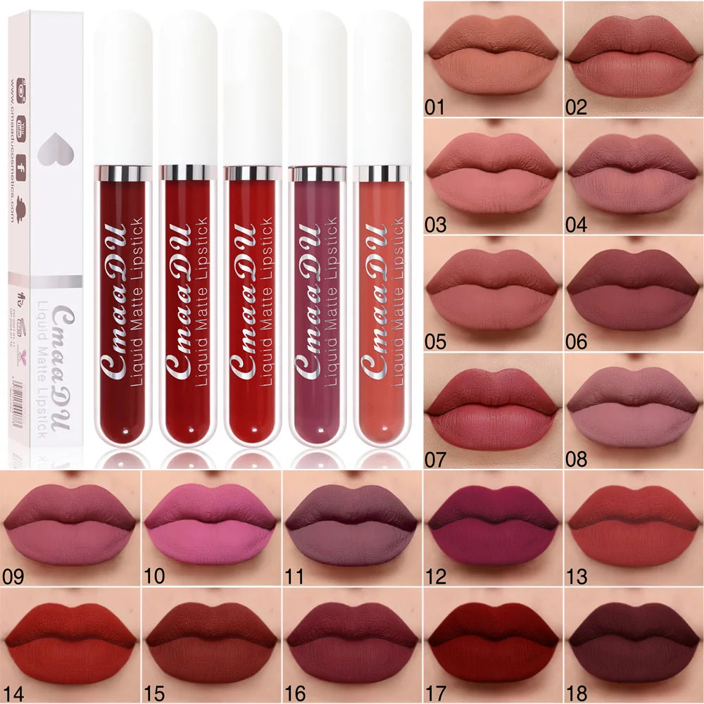 18 Color Lipstick Matte Waterproof And Long-lasting Lip Gloss