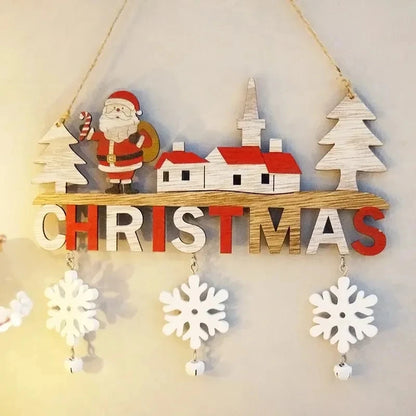 Wooden Christmas Hanging Pendants Gnome Santa Claus Merry Christmas Decoration for Home Xmas Tree Ornaments 2024 New Year Gifts