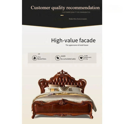 Unique Luxury Double Bed Elegant Leather King Size Bed Loft Modern Cama Matrimonial Queen Bed Set Furniture