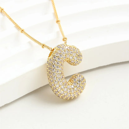 Vintage Stainless Steel Golden letter pendant A-Z Alphabet Initial Necklace for Women  Box Chain Collar Jewelry Gift