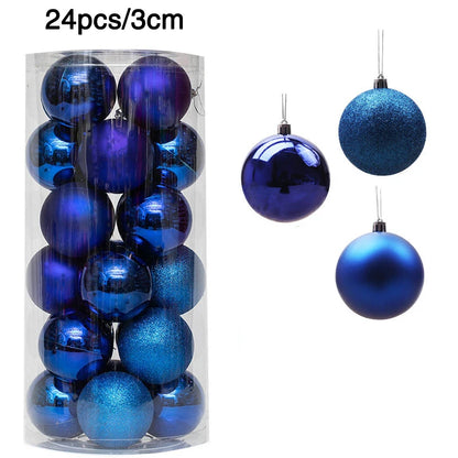 1Box 24/36pcs Christmas Ball Christmas Tree Ornament Hanging Pendent Xmas Decoration 2023 Christmas Ornaments Navidad Gifts 2024