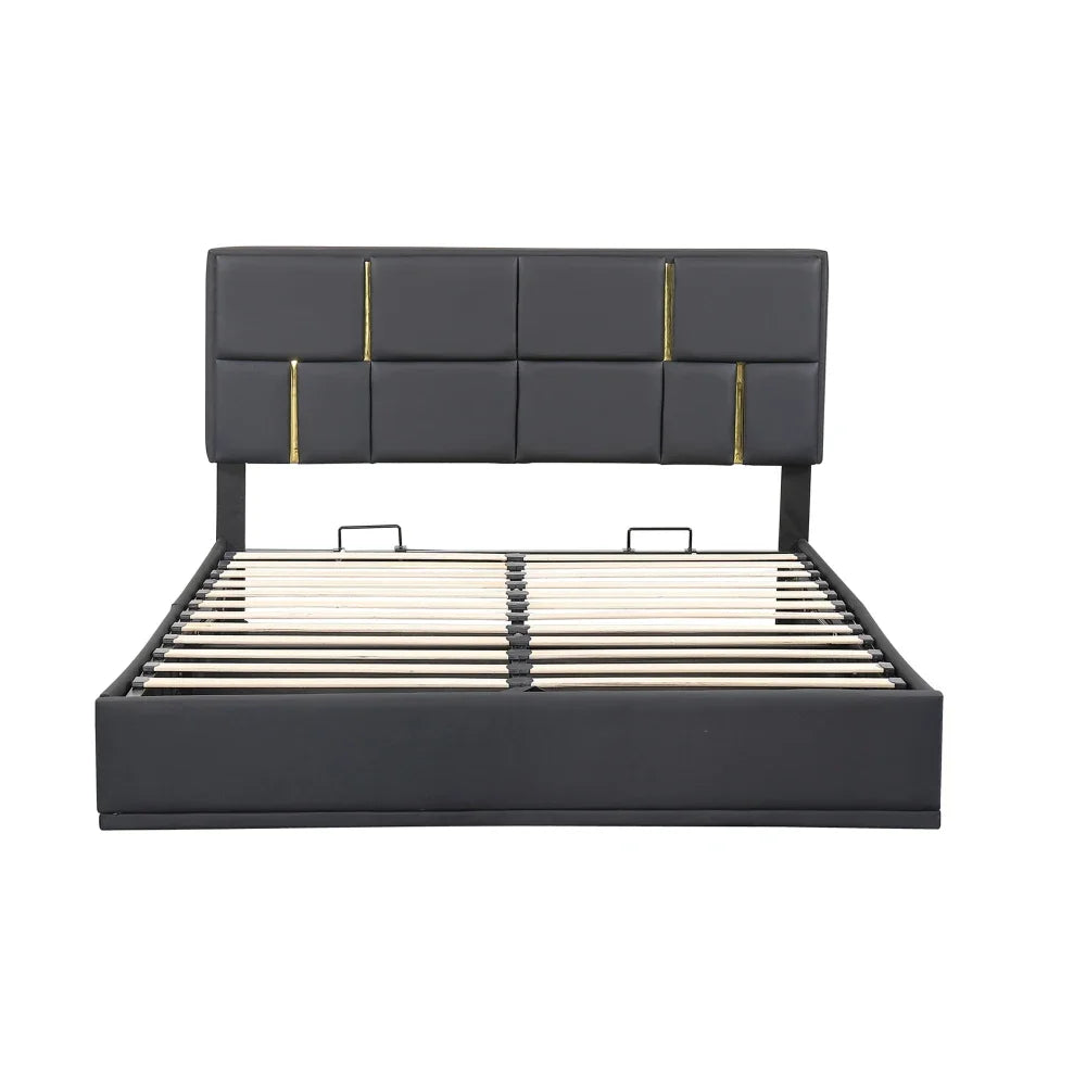 Upholstered Platform Beds with Storage System, Wood Bed Frame for Kids and Adults, Bedroom Furniture