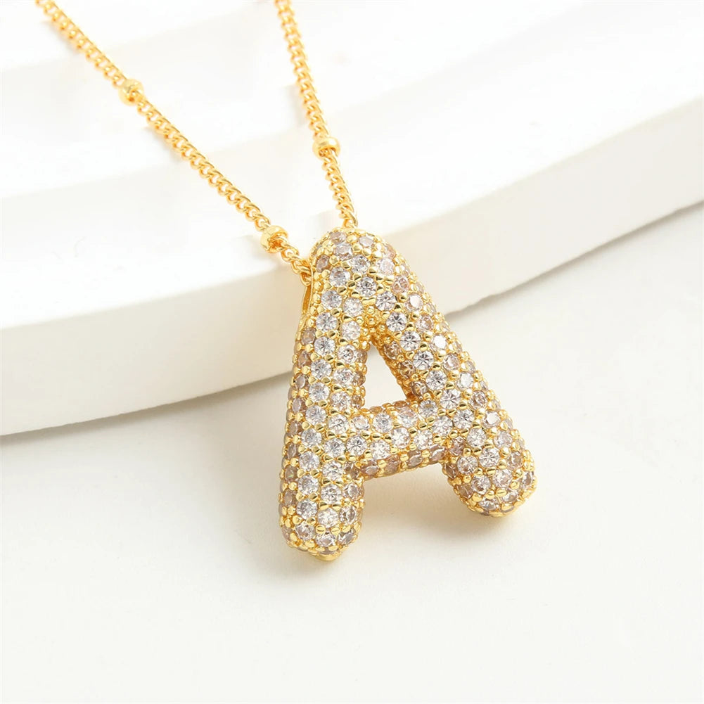 Vintage Stainless Steel Golden letter pendant A-Z Alphabet Initial Necklace for Women  Box Chain Collar Jewelry Gift