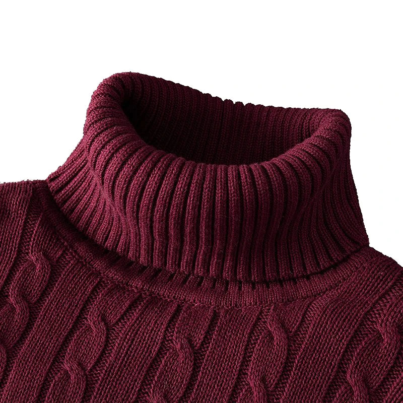 Winter Turtleneck Sweater New Men's Casual Rollneck Knitted Swatshirts Warm Men Jumper Wool Autum Sweaters