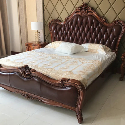 Unique Luxury Double Bed Elegant Leather King Size Bed Loft Modern Cama Matrimonial Queen Bed Set Furniture