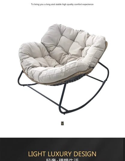 X&D Human Bird Nest Rattan Weaving Rocking Chair Leisure Sofa Home Balcony Single Lazy Sofa Rocking Chair Rattan Chair Can Sleep